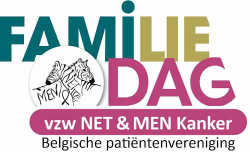 Het logobeeld Familiedag, dat staat voor een familiale activiteit onder lotgenoten en naasten die lid zijn van vzw NET & MEN Kanker