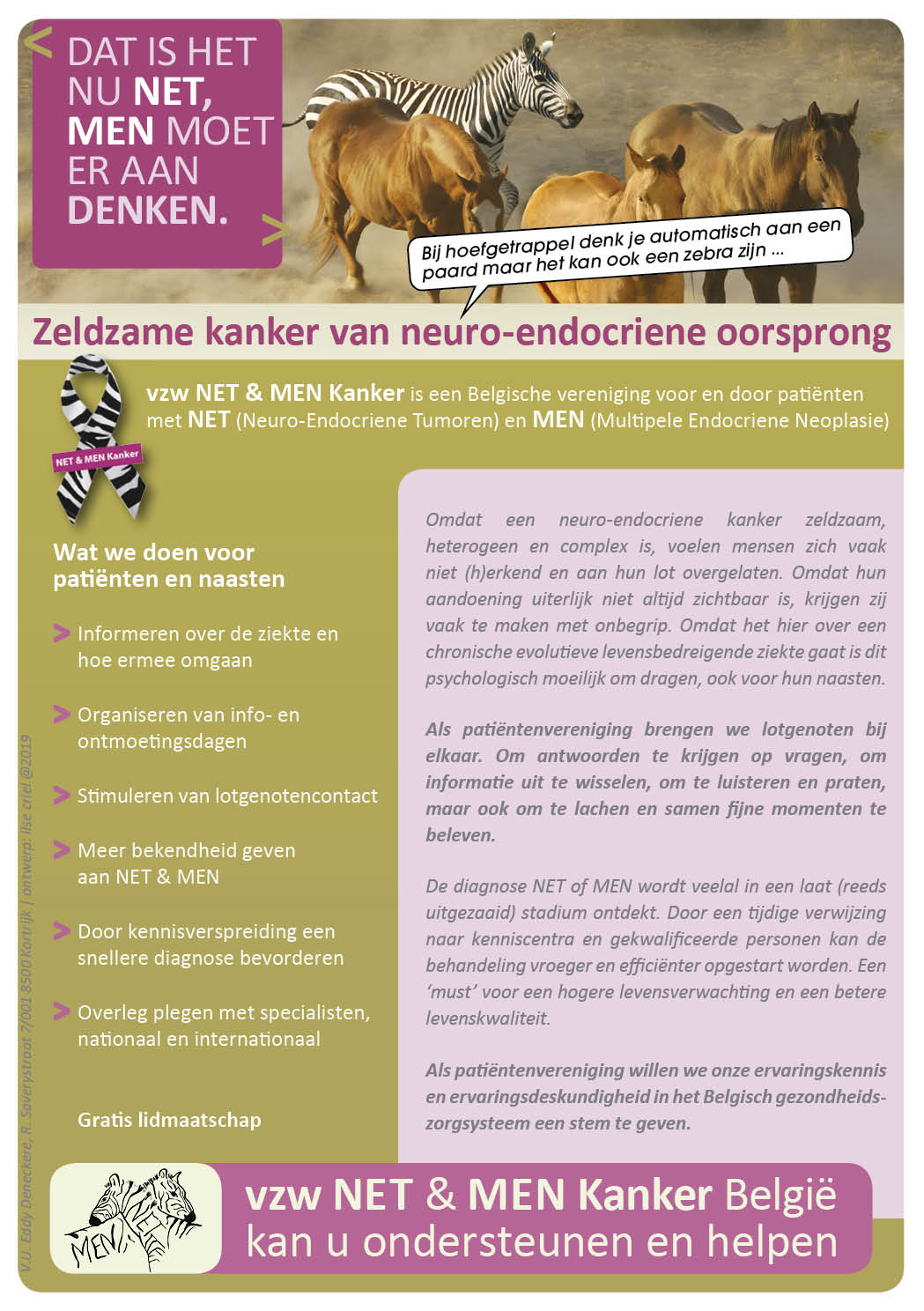Flyer vzw NET & MEN Kanker patiëntenvereniging -recto