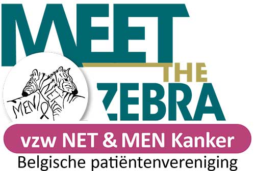 Het logo MEET the Zebra van vzw NET & MEN Kanker