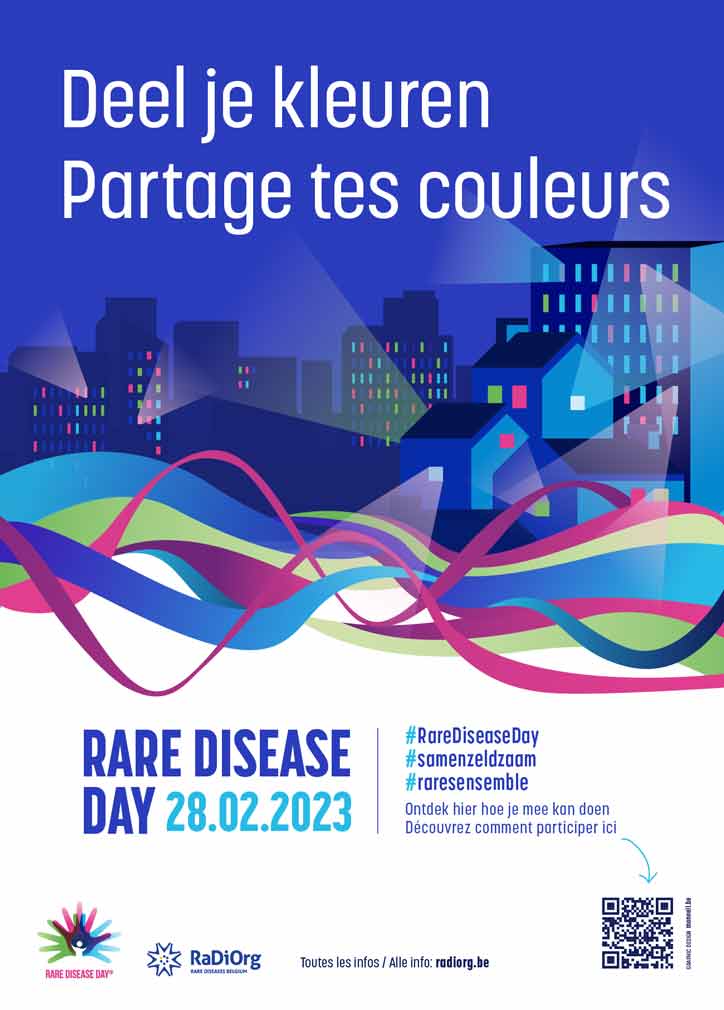 Campagneposter van RaDiOrg aangaande Rare Disease Day.